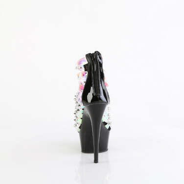 Босоножки Delight-600-9, каблук 15 см, ремешком 3,5 см, закрытый задник, молния сзади, чёрные