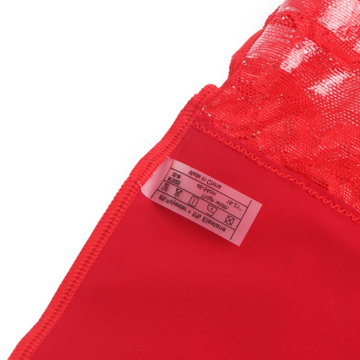 Панчохи еластичні Star Night з мереживною коронкою, червоні, XS-L