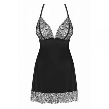 Cорочка Obsessive Chiccanta chemise & thong black S/M