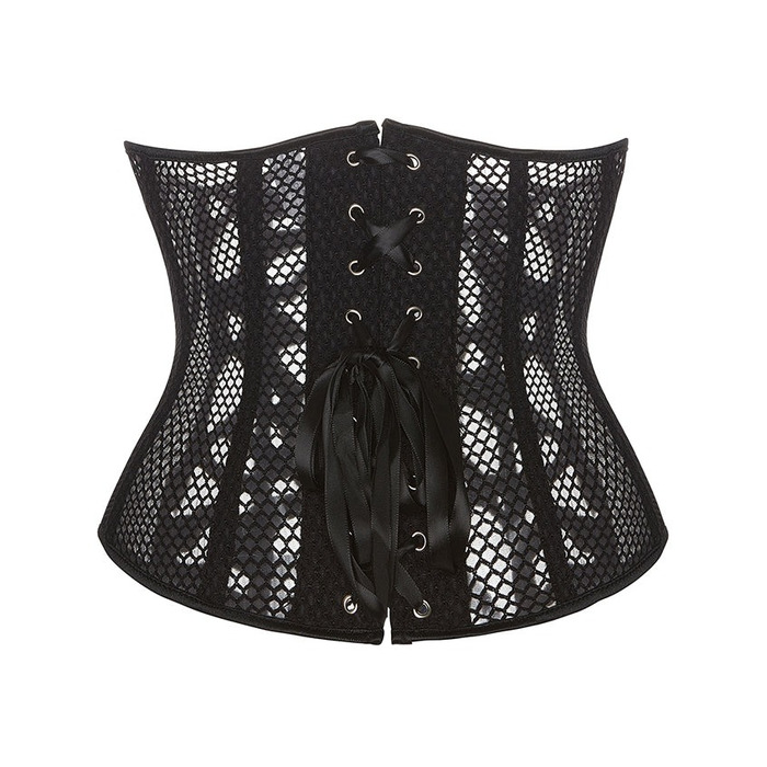 Корсет із сітки з візерунком Star Night з гачками та шнурівкою, з трусиками в комплекті, M (без коробки)