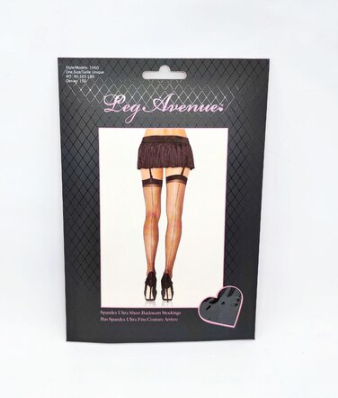 Черные чулки Leg Avenue Ultra Sheer Backseam