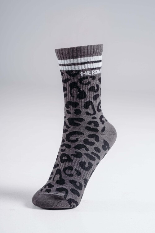 Шкарпетки Nebbia Leopard Crew Socks PRIMAL Black Leopard 106