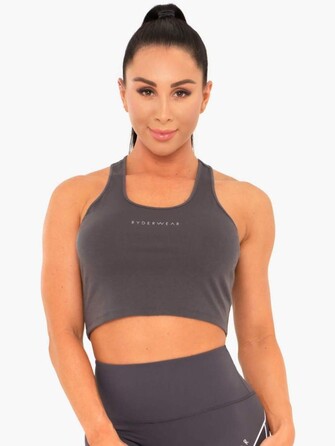 Майка для спорта Ryderwear Cropped Racer Back Charcoal