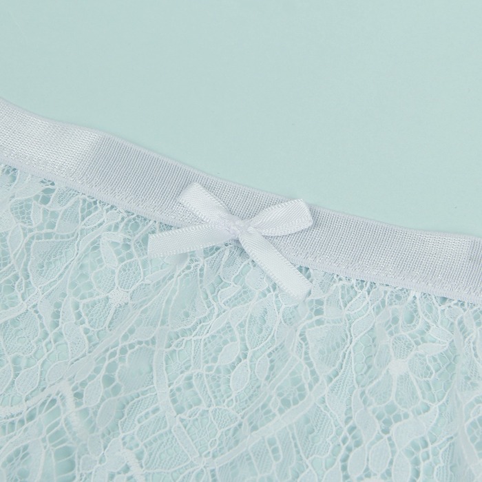 Комплект кружевной Star Night, пояс для чулок+трусики стринги, белый