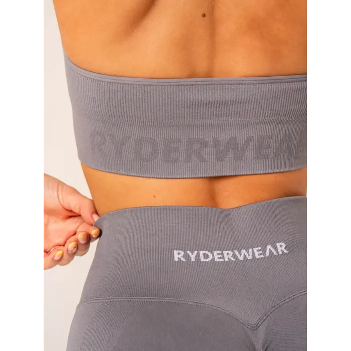 Топ Ryderwear Lift Rib Seamless Halter Sports Bra - Charcoal
