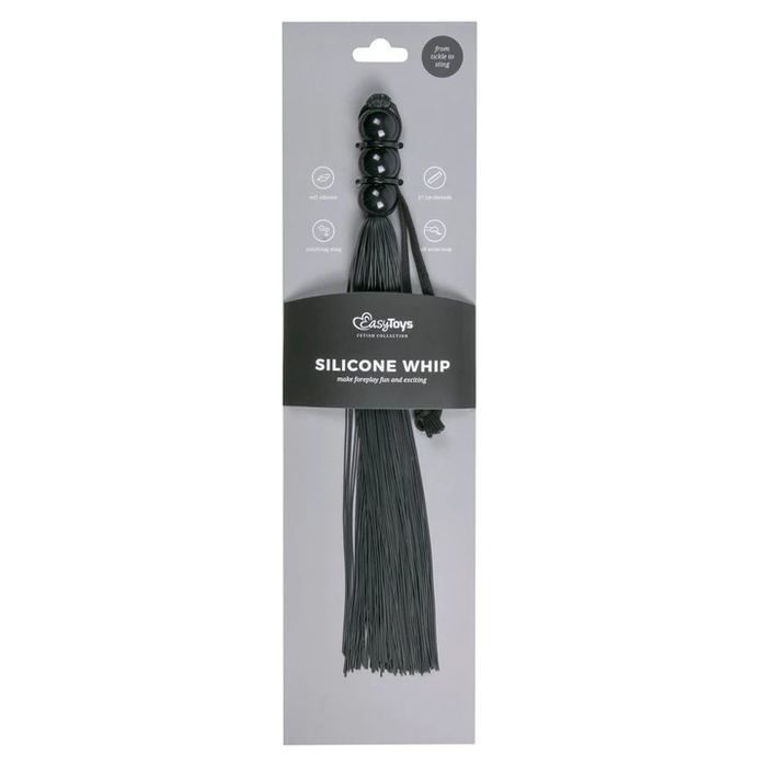 Плетка силиконовая Easytoys Black Silicone Whip, 32 см