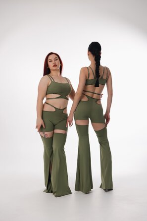 Трансформуючі Штани Skadi 2 в 1 для Pole Dance, Exotic та Сценічних Виступів - зелений