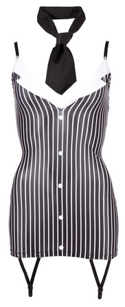 Костюм секретарки у смужку Cottelli Collection з 2 предметів, чорно-білий, S