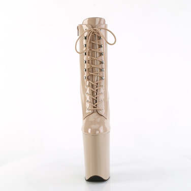 Ботильоны Infinity-1020, каблук 9 дюймов, высота ботинок 5 1/4 дюйма, шнуровка спереди, молния сбоку, бежевый