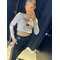 Топ Fitzona BROWN TOP WITH LONG SLEEVE ADN DETAIL ON CHEST