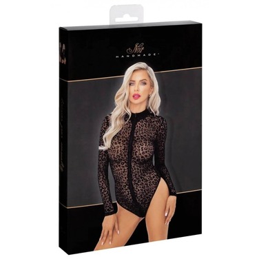 Боди сексуальное с леопардовым принтом M F287 Noir Handmade