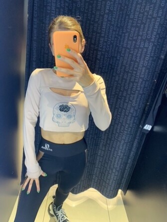 Топ Fitzona BROWN TOP WITH LONG SLEEVE ADN DETAIL ON CHEST