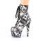 Чоботи Pleaser Adore-1020DP *7-дюймовий каблук, 2 3/4-дюймові черевики на шнурівці зпереду, блискавка збоку, білі/чорні