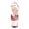 Босоніжки Pleaser Adore-709 на підборах 7 дюймів, босоніжки з ремінцем на щиколотці 2 3/4 дюйма, рожеве золото