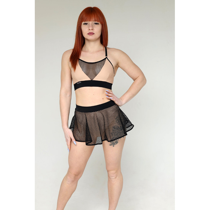 Dance Light Skirt-Shorts – Легкі шорти-спідниця для pole dance, heels та сценічних виступів - бежевий