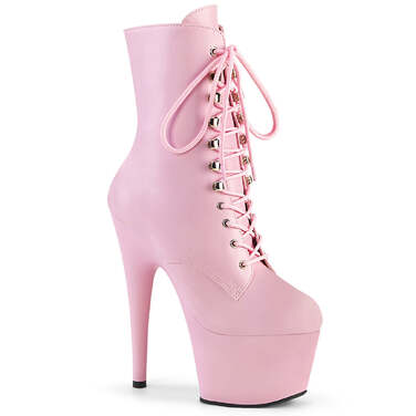 Ботильоны Adore-1020, каблук 7 дюймов, высота 2 3/4 дюйма, шнуровка спереди, молния сбоку, нежно-розовый цвет