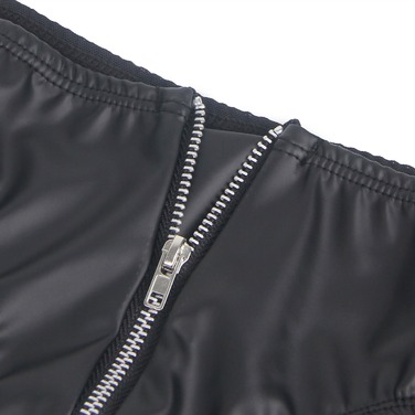 Труси на блискавці StarNight з екошкіри, чорні, L