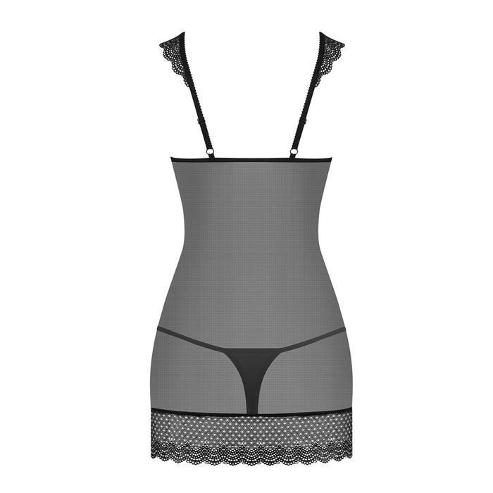 Пеньюар Obsessive 857-CHE-1 chemise S\M Чорний