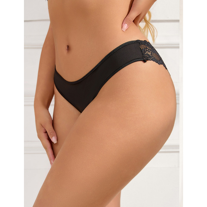 Трусики з мереживом позаду StarNight, чорні, XS-S