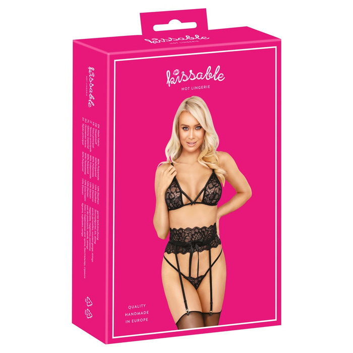 Комплект белья Suspender Set black S/M