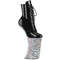 Чоботи Pleaser Forbidden-1020BEJ, 11 дюймів, без підборів, 6 1/4 дюйма, зі шнурівкою та блискавкою збоку, чорні лаковані/сріблясті AB RS