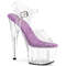 Босоніжки Pleaser Adore-708 на підборах 7 дюймів, з ремінцем на щиколотці 2 3/4 дюйма, лавандові/прозорі
