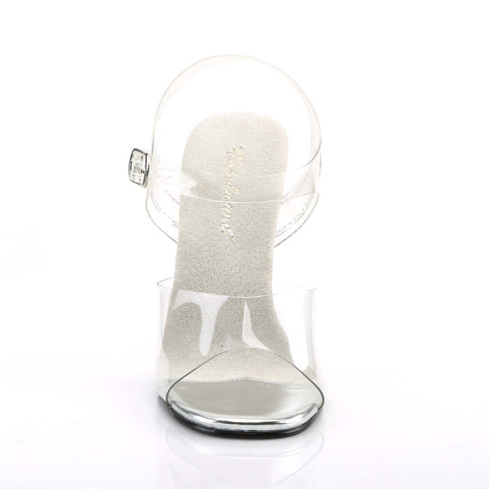 Босоножки Gala-08 с каблуком 4 1/2 дюйма и ремешком на щиколотке, прозрачные