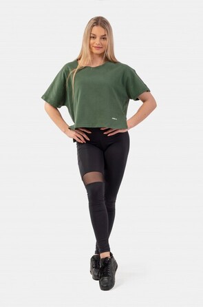 Футболка Organic Cotton Loose Fit 'The Minimalist” Crop Top 417 Dark Green