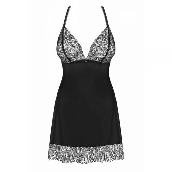 Cорочка Obsessive Chiccanta chemise & thong black S/M