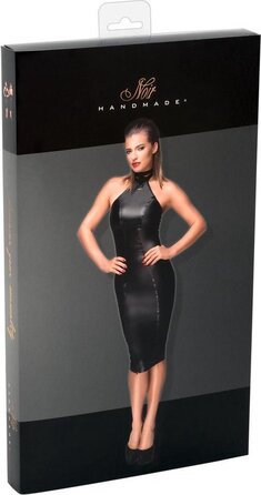 Платье с чокером Noir Handmade F160 из винила, черное, L