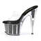 Шлепанцы Pleaser Adore-701G, каблук 7 дюймов, высота 2 3/4 дюйма, PF, с блестками, прозрачный/черный