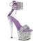 Босоніжки Pleaser Sky-327RSI *7 дюймів на підборах, 2 3/4 дюйма з манжетою на щиколотці PF з RS, блискавка ззаду, сріблясті/фіолетові