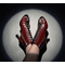 Профессиональные ботильоны для High Heels из натуральной кожи, лаковые, цвет «Бордо» — танцевальная обувь с открытым носком и шнуровкой