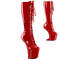 Boots Pleaser Craze-2023 *8 дюймов, без каблука, 3 дюйма, эластичные сапоги до колена, шнуровка, молния сбоку, красные