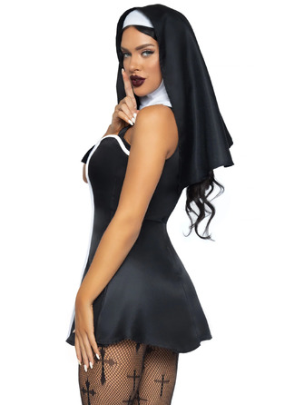 Костюм черниці Leg Avenue, XS, Naughty Nun 2 предмети, чорний