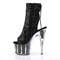 Ботильоны Pleaser Adore-1018G, каблук 7 дюймов, высота 2 3/4 дюйма, блестящие PF-ботинки, молния сбоку, чёрные