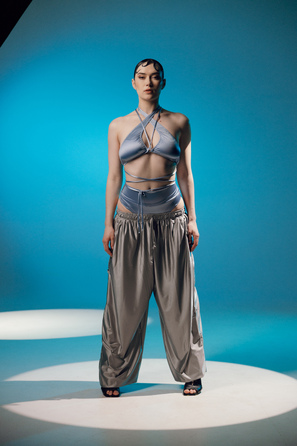 Штаны для танцев Gray silk_ сірий шовк