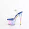 Босоножки Pleaser Adore-708HT, каблук 7 дюймов, тонированный ремешок на щиколотке шириной 2 3/4 дюйма, прозрачный/синий