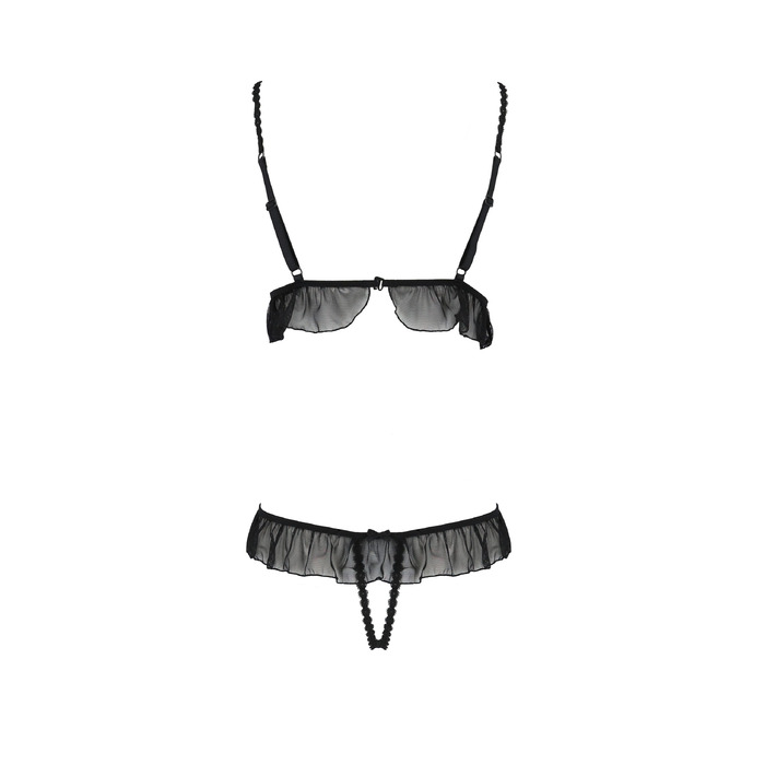 Боді з оборками та відкритим доступом LEILA BODY black S/M - Passion