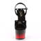 Босоніжки Pleaser Adore-709BR-H на підборах 7 дюймів, двоколірні босоніжки з ремінцем на щиколотці 2 3/4 дюйма, чорні/червоні