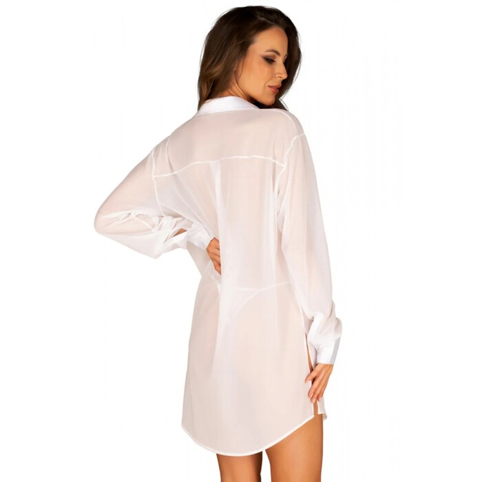 Сексуальний халат-сорочка Obsessive Stellya babydoll white M/L