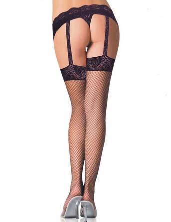 Сексуальные колготки в сеточку с цветочной отделкой Star Night, черный