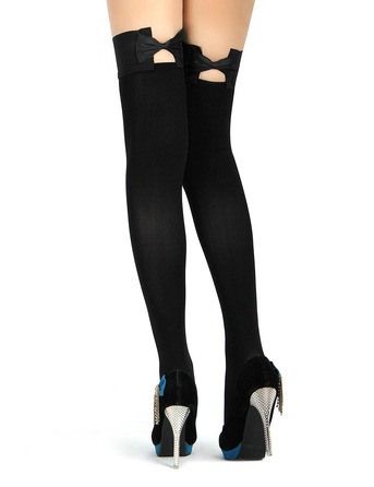 Панчохи з бантиками Star Night чорні, One Size