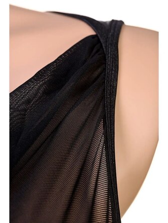 Сукня вінілова чорна Sunspice з сіткою на грудях, One size