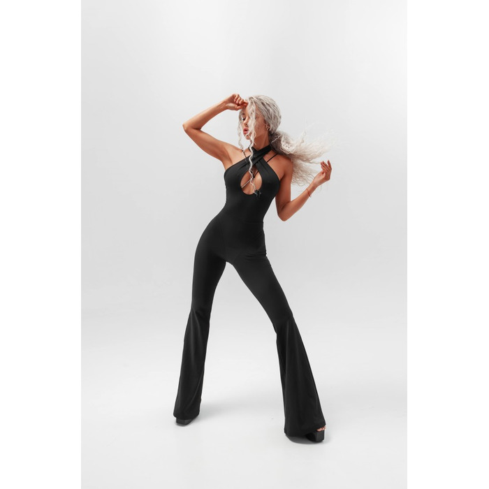Комбінезон розкльошений Fitzona Black Flared Jumpsuit 4279776B