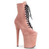 Ботинки Flamingo-1020FS *Каблук 8 дюймов, 4-дюймовая шнуровка, боковая молния, нежно-розовый