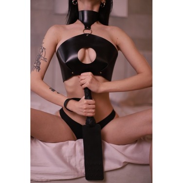 Бюст с чокером Candy Hero ARMR1 кожа, черный