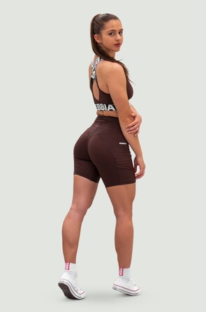 Шорти Nebbia High waisted leggings shorts 9″ FIT&SMART Dark Brown 575