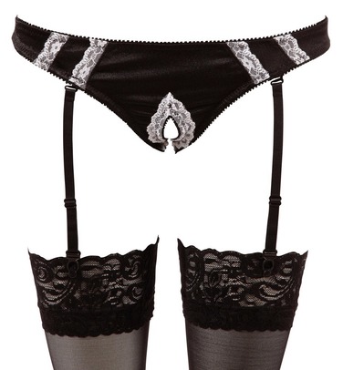 Костюм покоївки Cottelli Collection Maid Set, 6 предметів, чорно-білий, M