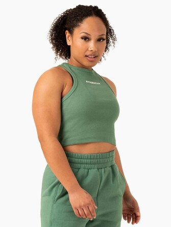 Майка Sideline Rib Crop Tank - Forest Green